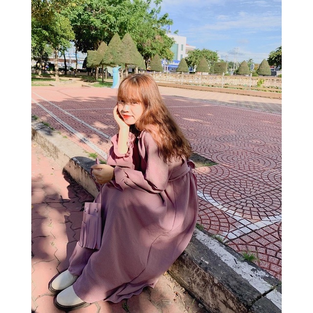 Đầm tím form dài