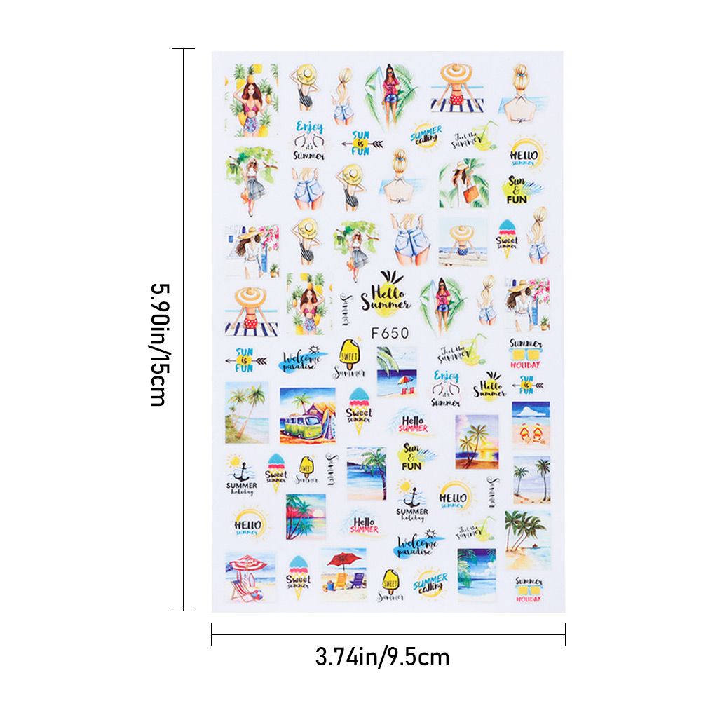 Miếng Dán Trang Trí Móng Tay Hình Cây Kem Mùa Hè 3D Thời Trang Cho Nữ DIY