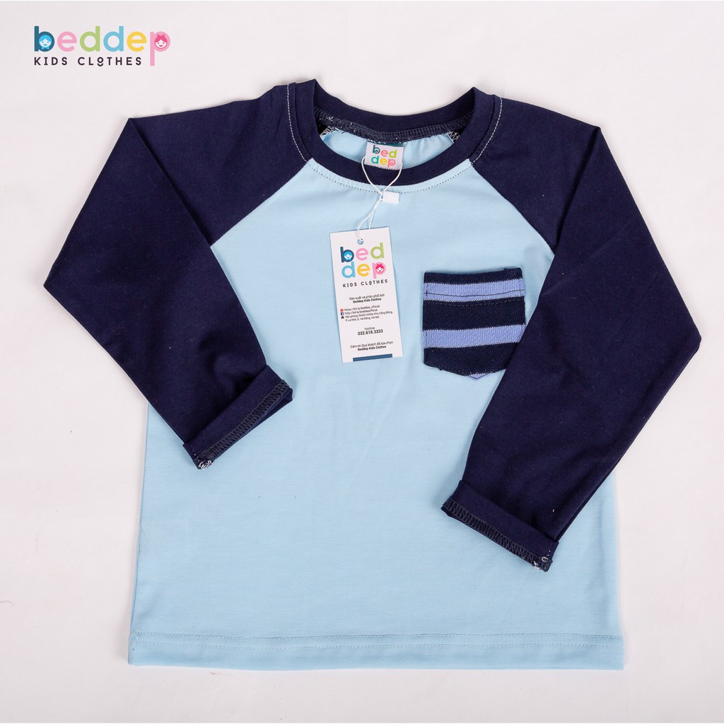 Áo thun bé trai từ 1 đến 8 tuổi dài tay chất cotton có túi thời trang cao cấp BA07