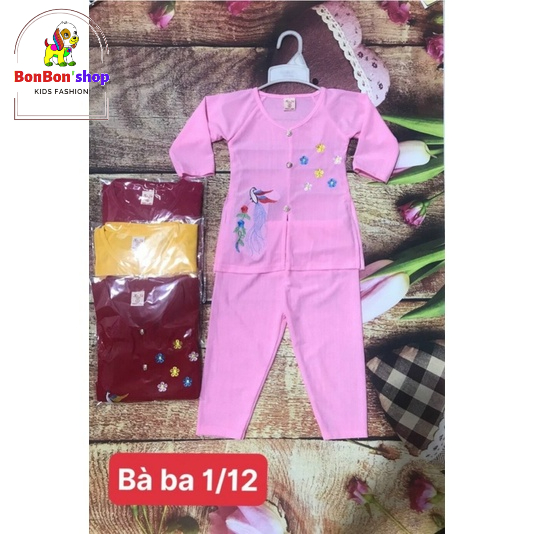 BB02_Sét 3 bộ đồ cho bé gái siêu dễ thương, kiểu dáng bà ba cho bé từ 1t-4 tuổi