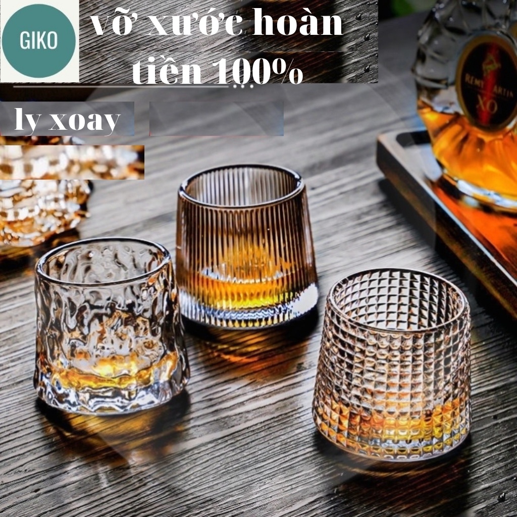 Cốc thủy tinh cao cấp ly rượu vang đế lồi ánh pha lê họa tiết hiện đại trong suốt sang trọng chịu lực tốt  GIKO LOẠI 1