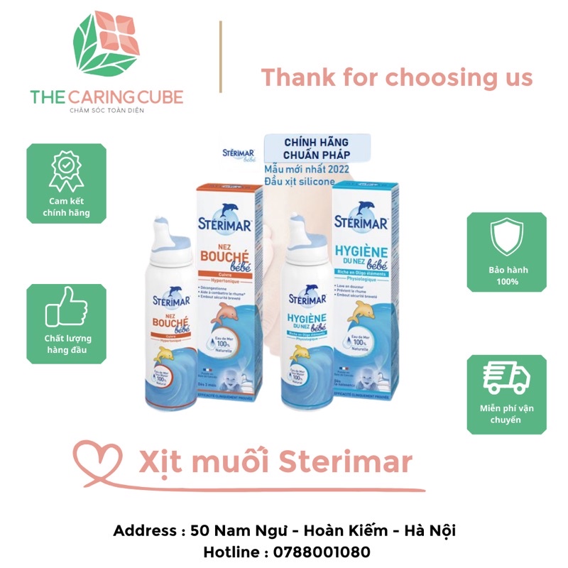 Xịt muối mũi Sterimar nước biển sâu - xịt mũi cá heo vàng, cam Sterimar pháp dùng vệ sinh cho bé