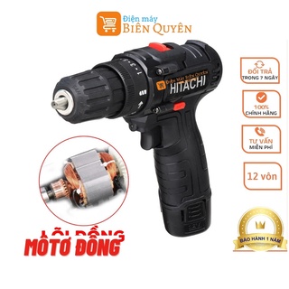 Máy khoan pin hitachi 12v- khoan cầm tay 2 cấp tốc độ có đèn