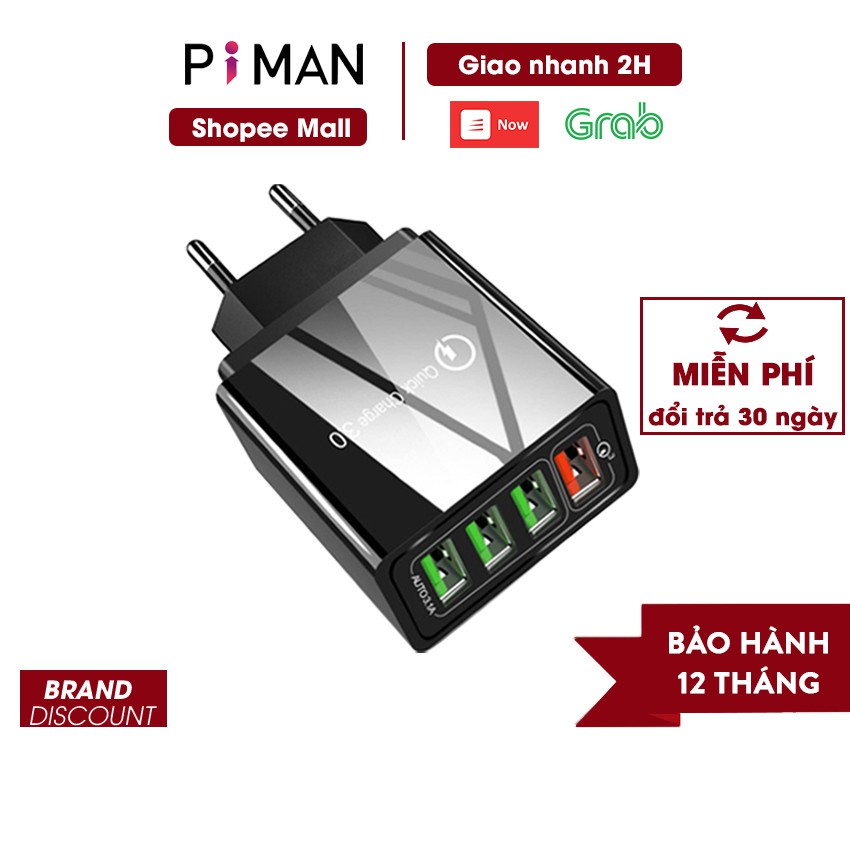 Củ Sạc Nhanh Piman 20W Samsung Oppo Quick Charge 3.0 Kéo Dài Tuổi Thọ Cho Pin P211