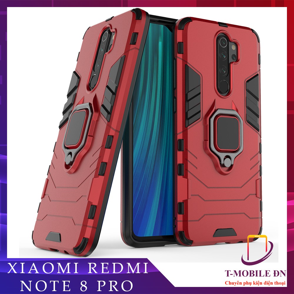 Ốp lưng Xiaomi Redmi Note 8 Pro, Ốp iron man chống sốc kèm nhẫn iring chống xem video tiện lợi Xiaomi Note 8 Pro