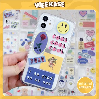 Ốp lưng iPhone trong suốt chống va đập Weekase in hình hoa hồng 1995, tất cả dòng máy