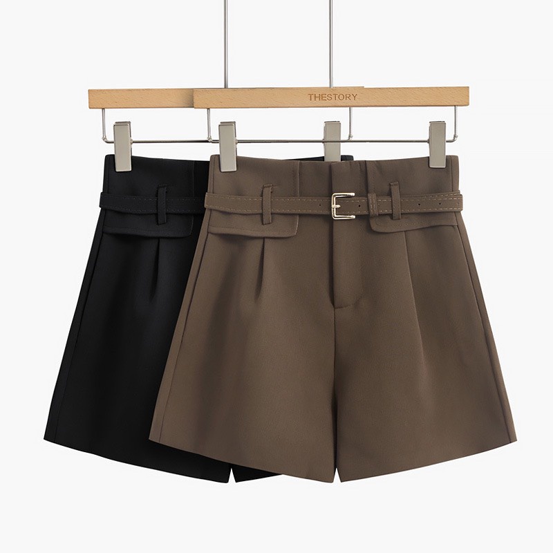 Quần Short Nữ Ống Rộng Lưng Cao,Quần đùi nữ cạp cao 2 vạt phong cách hàn quốc