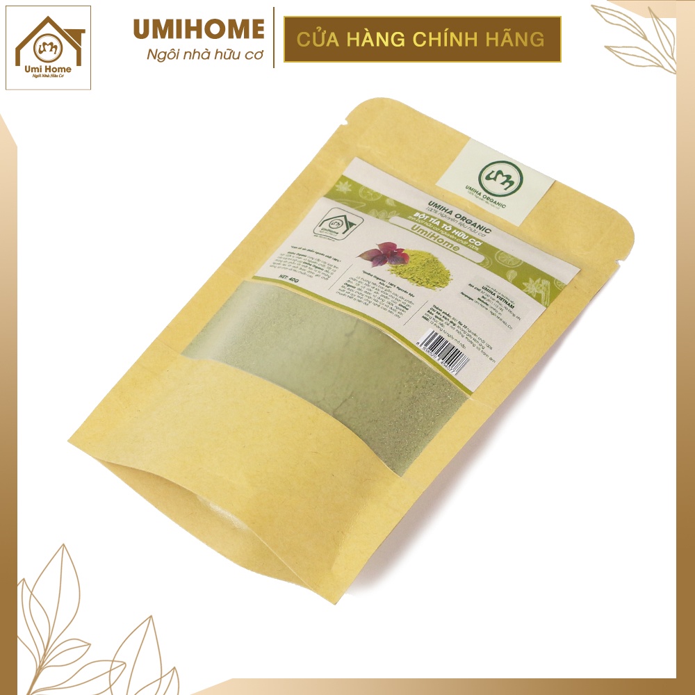 Bột Lá Tía Tô nguyên chất UMIHOME 135g - Đắp mặt nạ dưỡng trắng da, sạch mụn ẩn, làm hồng da hiệu quả