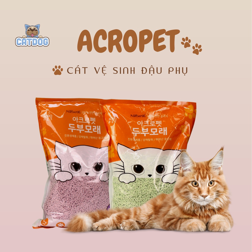 Cát vệ sinh đậu phụ cho Mèo ACROPET 5 LIT ít bụi - Catdog Official Store