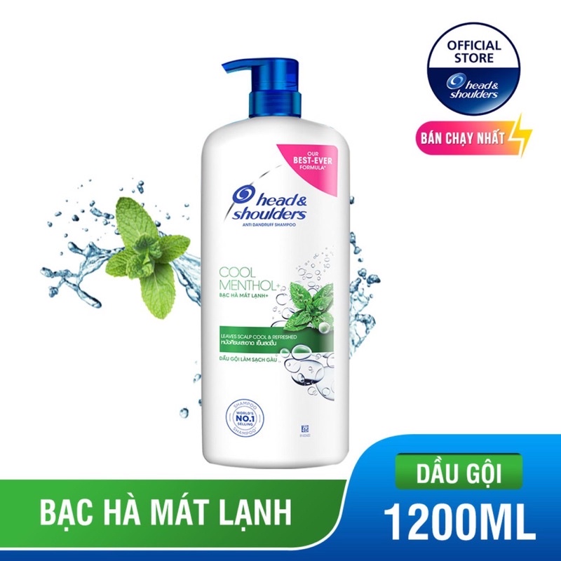 Dầu gội Head&amp;Shoulders bạc hà mát lạnh và hương chanh tươi mát 1,2L