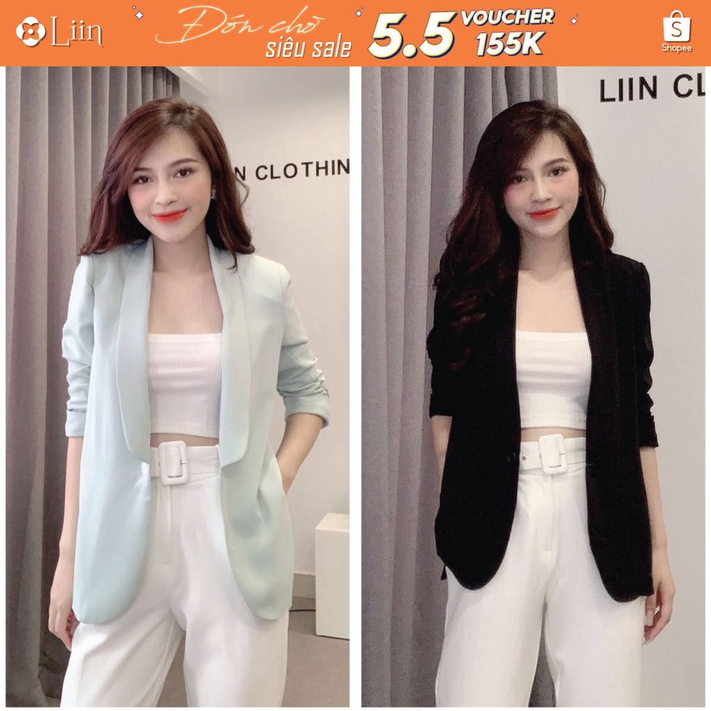 Áo Vest nữ cao cấp thiết kế dáng suông Tay lỡ Nhún phong cách sang trọng Liin Clothing V5315