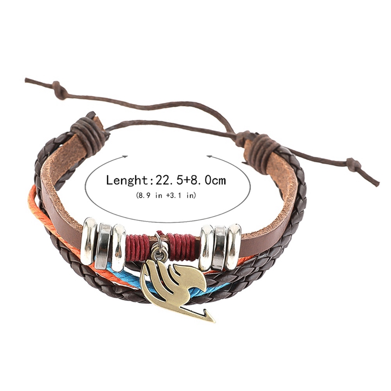 Vòng tay da nhiều lớp cosplay anime Fairy Tail