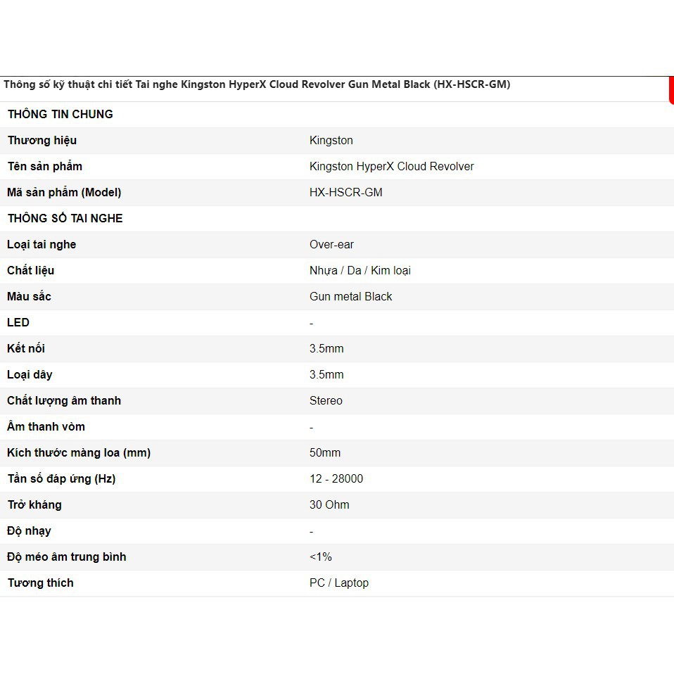 Tai nghe Kingston HyperX Cloud Revolver Gun Metal Black (HX-HSCR-GM) | BigBuy360 - bigbuy360.vn