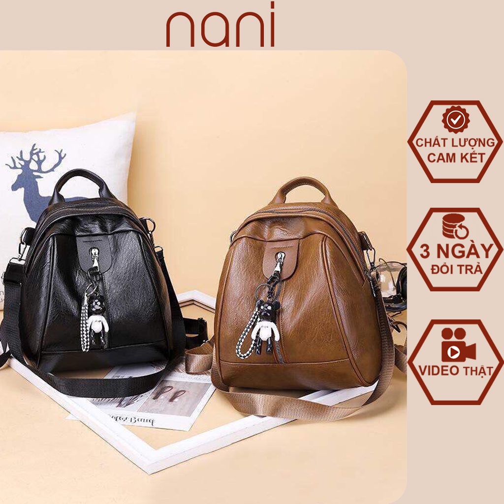 Balo Nữ Gấu Đi Học Du Lịch Da Mềm Dễ Thương Phong Cách Hàn Quốc HT76