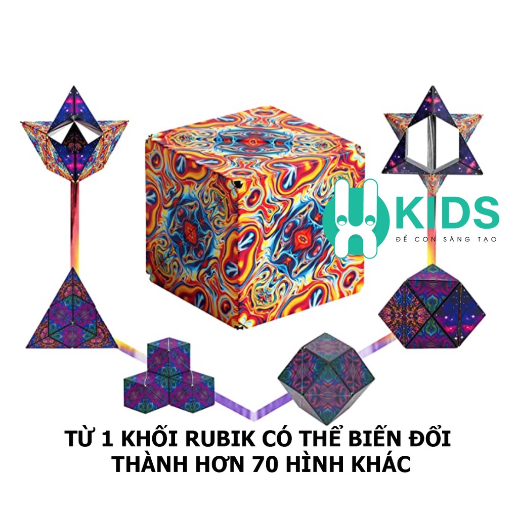 Rubik 3D Magic - Đồ chơi Rubic nam châm biến thể thành hơn 70 hình khối không gian ba chiều siêu độc lạ