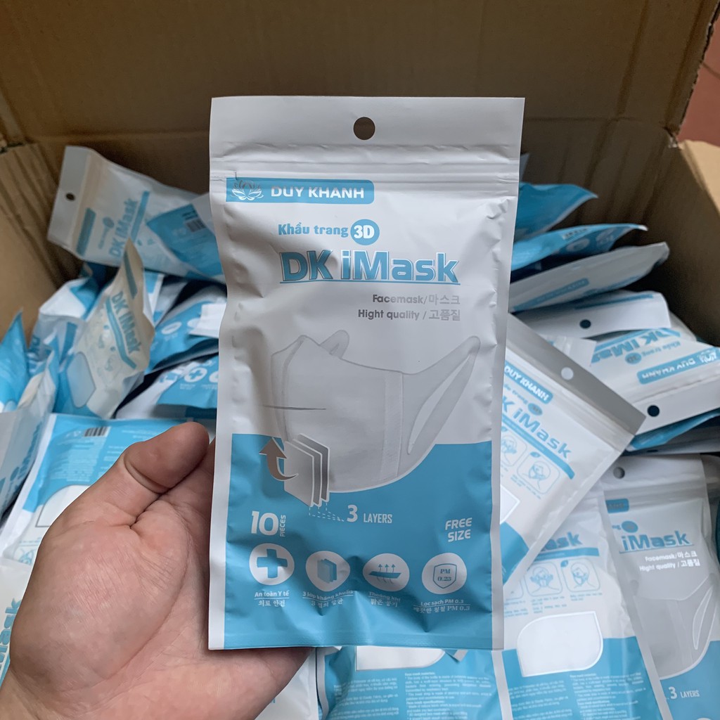 Khẩu trang 3D MASK Duy Khánh túi đóng 10 cái giúp chống bụi hiệu quả tiện lợi | BigBuy360 - bigbuy360.vn