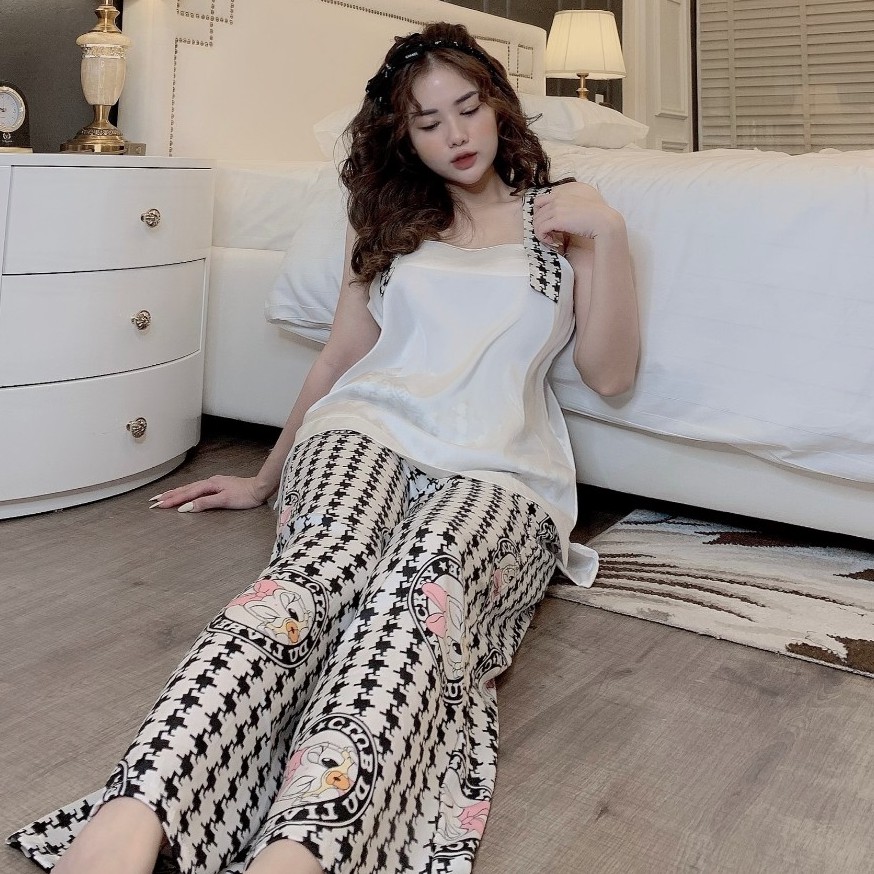 Đồ bộ nữ Sara lụa Latin - Đồ ngủ mặc nhà kiểu pijama thời trang L138 | BigBuy360 - bigbuy360.vn