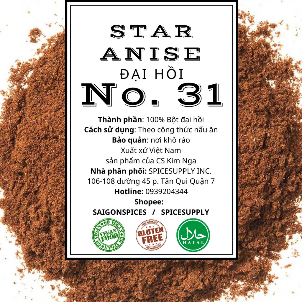 Star Anise ground - Bột Hoa Hồi Hũ 120ml