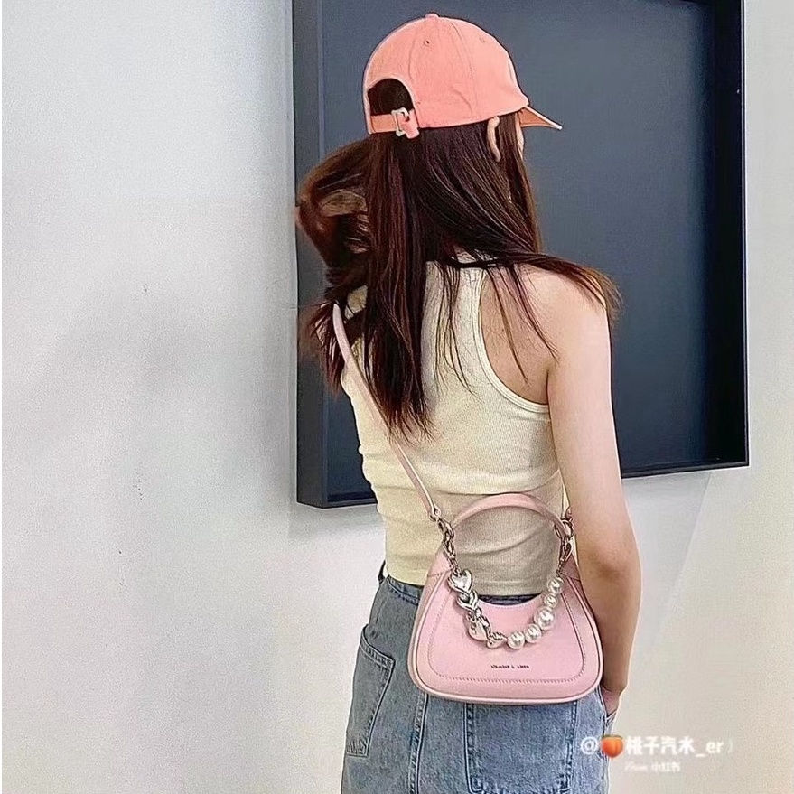 Túi Xách Nữ Phong Cách Mới SL6-80781922 Túi Đeo Chéo Da Bò Đính Ngọc Trai Hình Trái Tim Xinh Xắn Thời Trang Cho Nữ