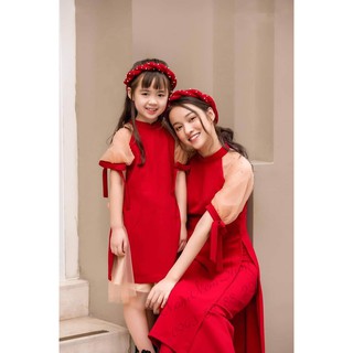 Áo dài cách tân lụa tây thi tay phồng cách điệu bé gái AD04 (hàng thiết kế)