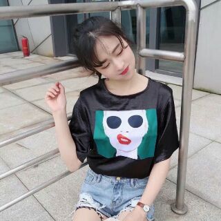Áo phi lụa in hình