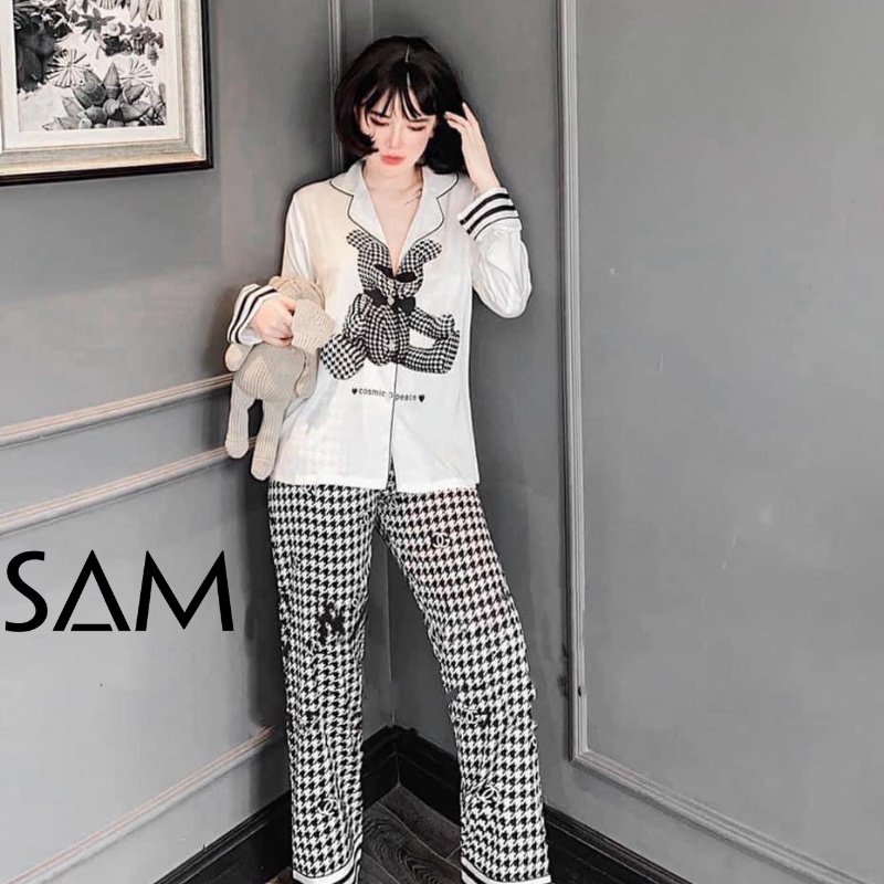 Đồ ngủ nữ pijama hàn quốc, bộ mặc nhà, chất liêu lụa mềm mịn, Tmshop
