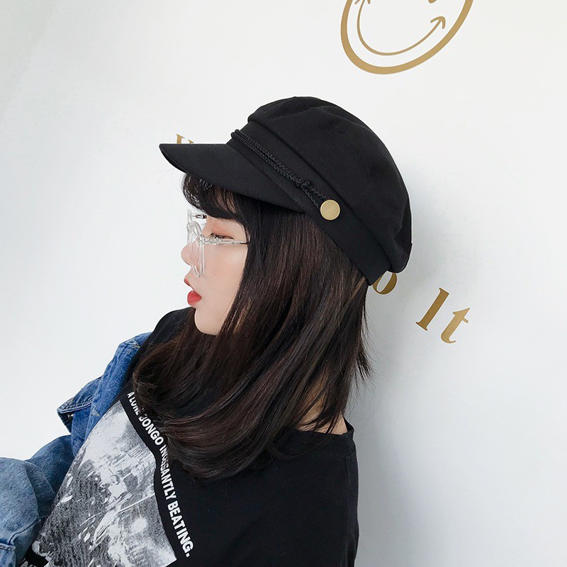 Nón beret đen