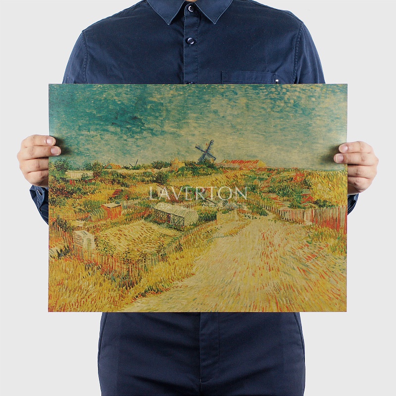 Tranh sơn dầu khu vườn Van Gogh cỡ 36x47cm trang trí tiện dụng