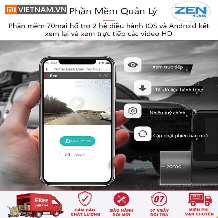 Camera Hành Trình Ô Tô Xiaomi 70mai A500s  - Bảo Hành 1 Đổi 1 Trong 12 Tháng