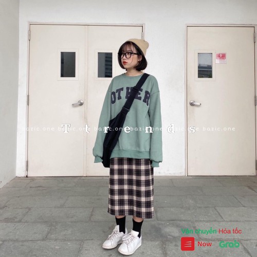 Áo sweater nỉ In chữ OTHER unisex form rộng 3 màu siêu xinh AK09