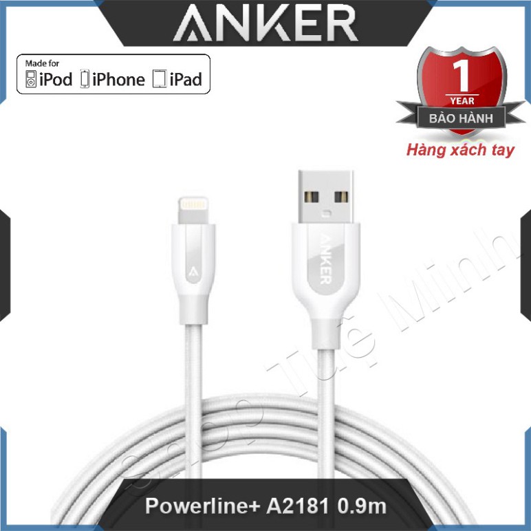 Cable Lightning Anker Powerline+ A8121 0.9m - Cable sử dụng cho iPhone iPad