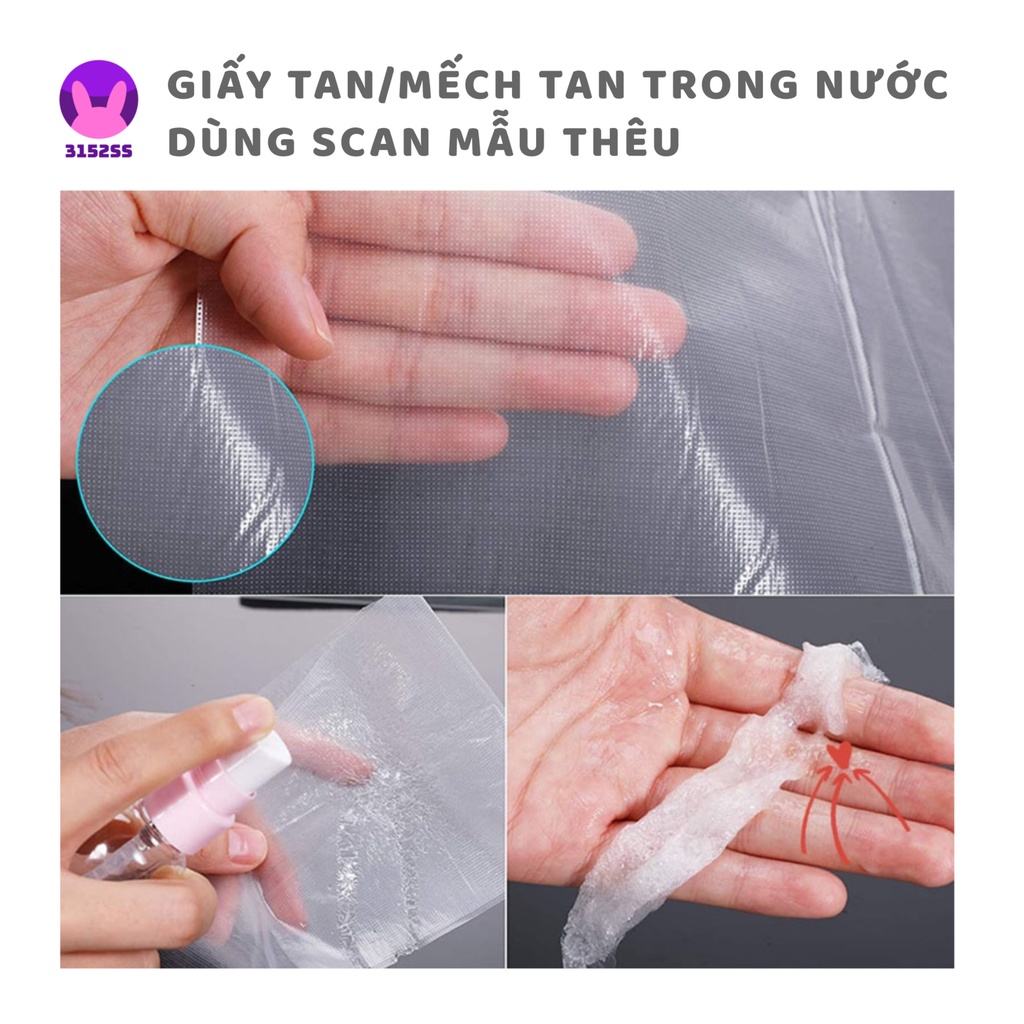 Giấy tan - Nilong tan trong nước dùng scan mẫu thêu
