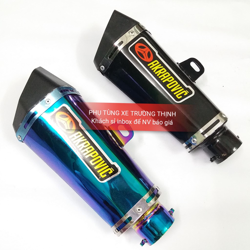 Lon Pô Akrapovic _ Full cổ Pô Bầu Hơi Titan dành cho Exciter 150, Ex 135, R15 V3, Raider Fi, Satria Fi, Winner, Sonic,