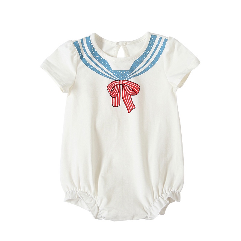 Áo liền thân thời trang bằng cotton dành cho bé