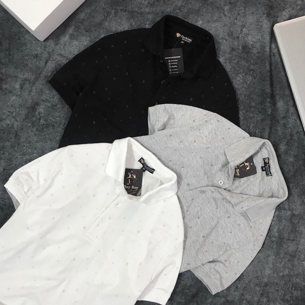 Áo thun nam cổ bẻ Hey Boy hoạ tiết chấm bi cao cấp AXK073 | BigBuy360 - bigbuy360.vn
