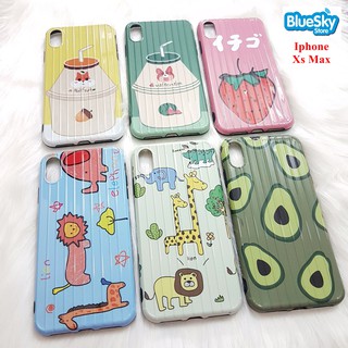 Ốp lưng Iphone Xs Max vân nổi vali nhiều hình nhựa dẻo