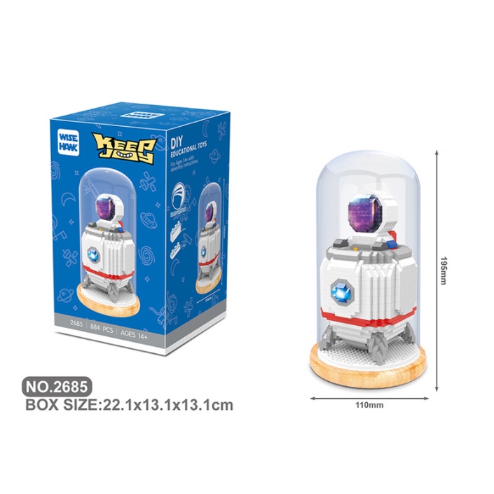 800 Mảnh Ghép, Có Hộp Kính – Bộ đồ chơi lắp ghép Mô Hình Phi Hành Gia – Trang Trí Decor Lắp Ráp Đồ Chơi Siêu Dễ Thương