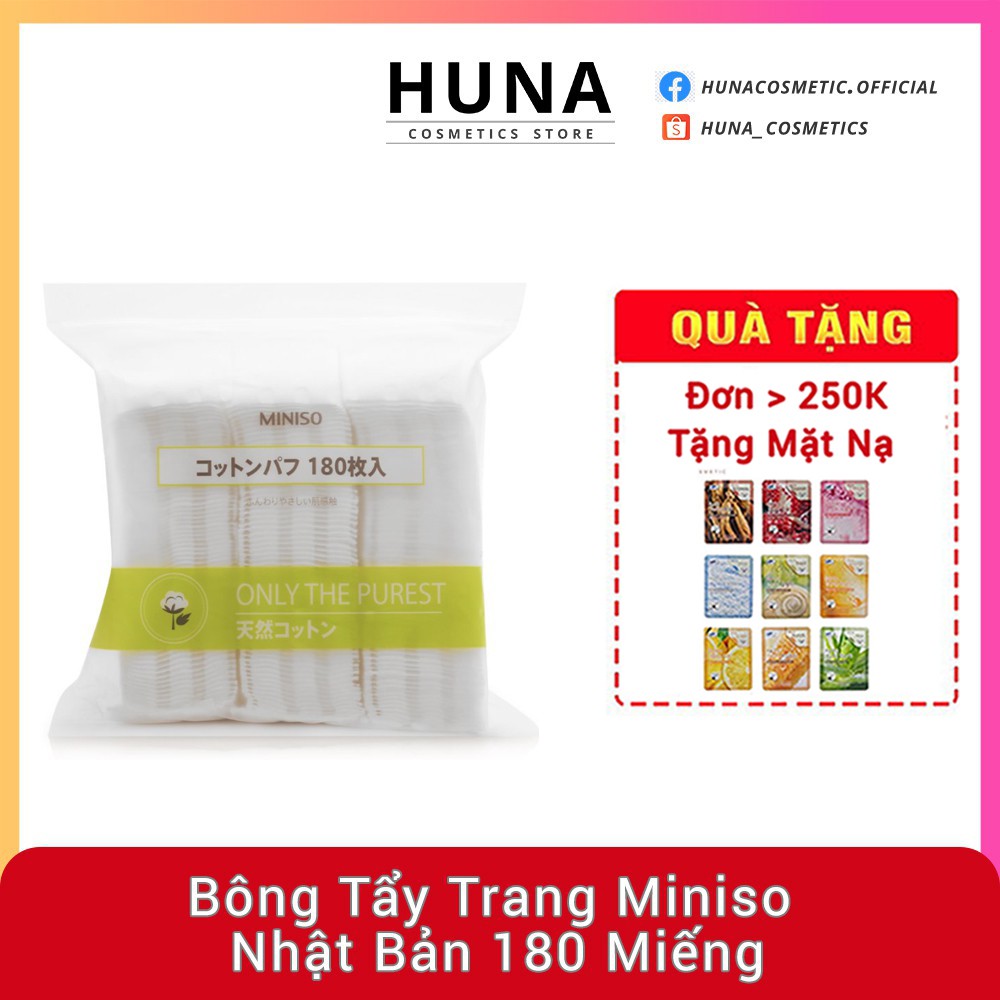 [AUTH] Bông Tẩy Trang Miniso Nhật Bản 180 Miếng