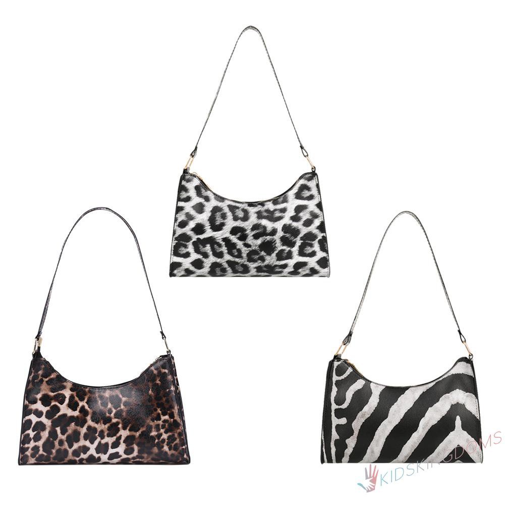 【Big Sale】Vintage Women Animal Pattern Handbag Hobos PU Leather Shoulder Underarm Bag