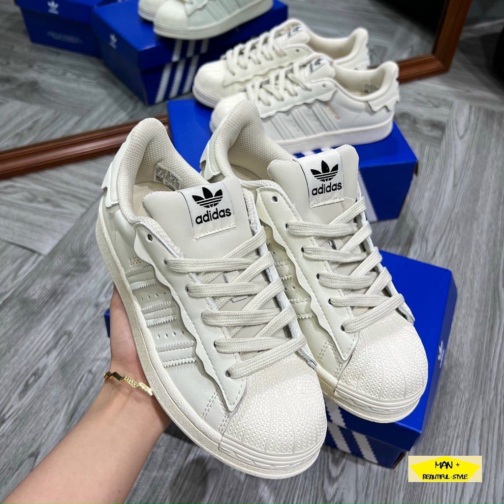 Full box giày thể thao Das Superstar màu trắng sữa dành cho nam nữ, giày das sò mới 2022 cực đẹp siêu bền