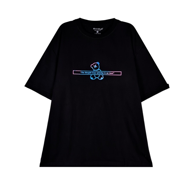 Áo thun nam nữ tay lỡ SAM CLO form rộng Unisex, mặc cặp, nhóm, chữ X - GẤU 80% cotton