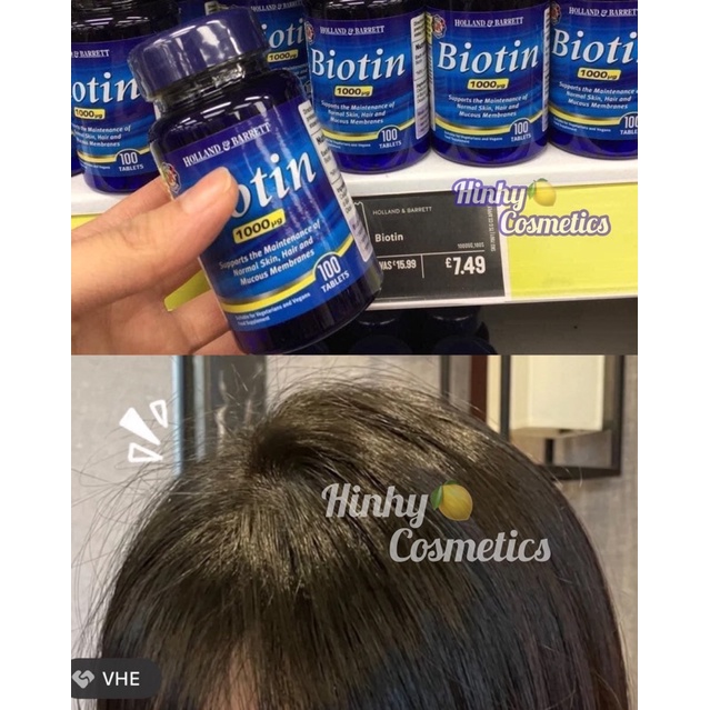 Biotin 120 Viên dưỡng dài, khỏe tóc, mọc tóc Holland & Barrett | BigBuy360 - bigbuy360.vn