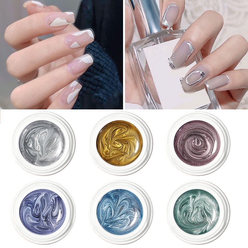 1 Lọ Gel Sơn Móng Tay Tạo Hiệu Ứng Kim Loại Tráng Gương Chống Nước DIY