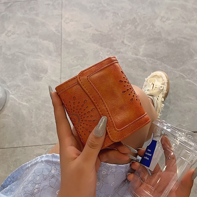 Ví Da Ngắn Phong Cách Hàn Quốc Sang Trọng Cho Nữ Giá Đỡ