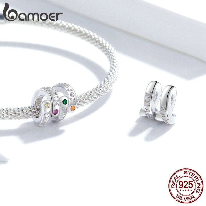 Hạt trang sức Bamoer BSC341 chất liệu bạc Sterling 925 cho làm vòng đeo tay chủ đề lễ tạ ơn đẹp mắt phong cách châu Âu