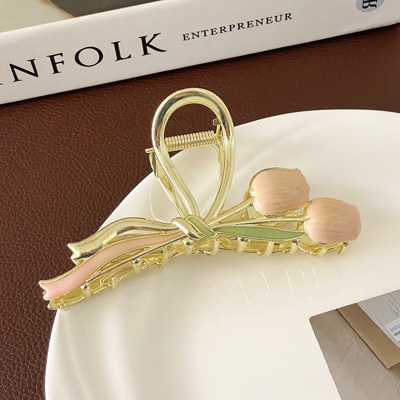 Kẹp Tóc Kim Loại Hình Hoa Tulip Thời Trang Cho Nữ