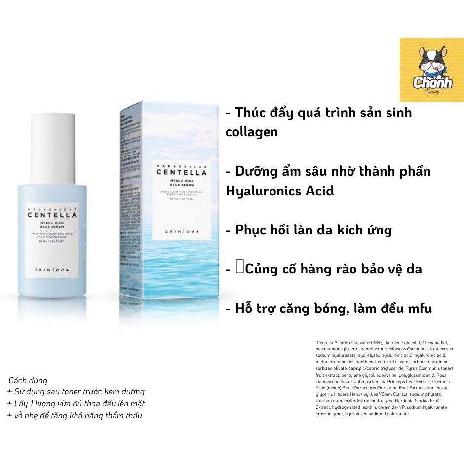 *VỎ XANH*Tinh Chất Skin1004 Cấp Ẩm, Làm Dịu &amp; Dưỡng Sáng Da 50ml Madagascar Centella Hyalu-Cica Blue Serum