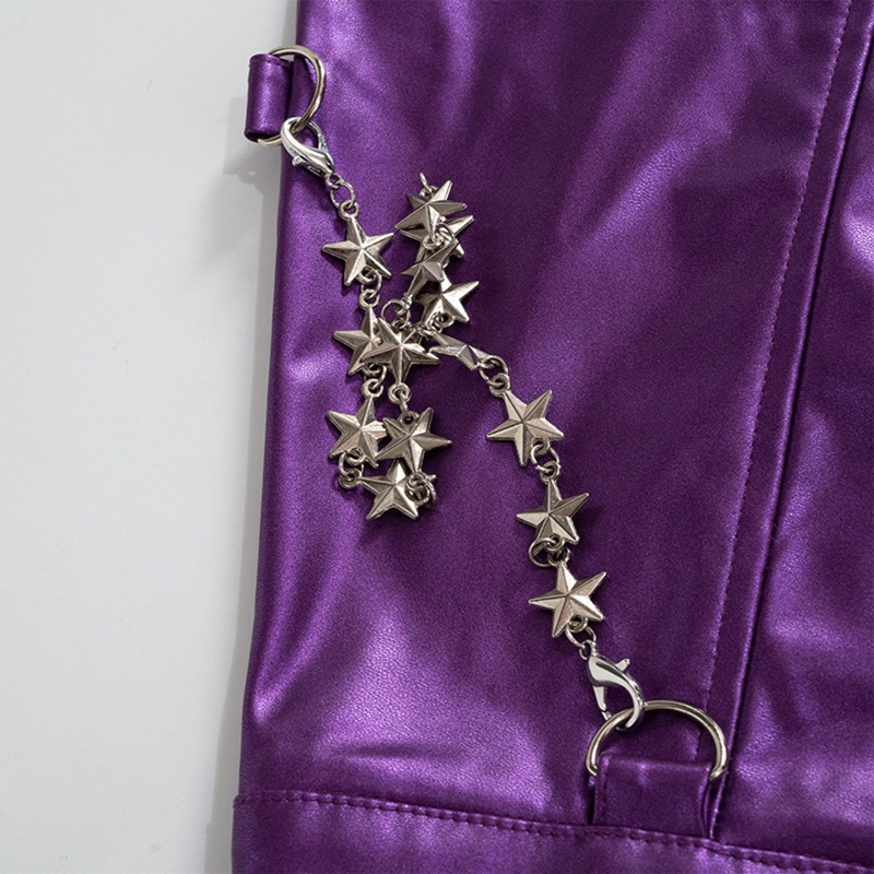 Chân Váy Xòe Mini Phối Dây Xích Lấp Lánh Thời Trang Đường Phố Mùa Hè Cho Nữ