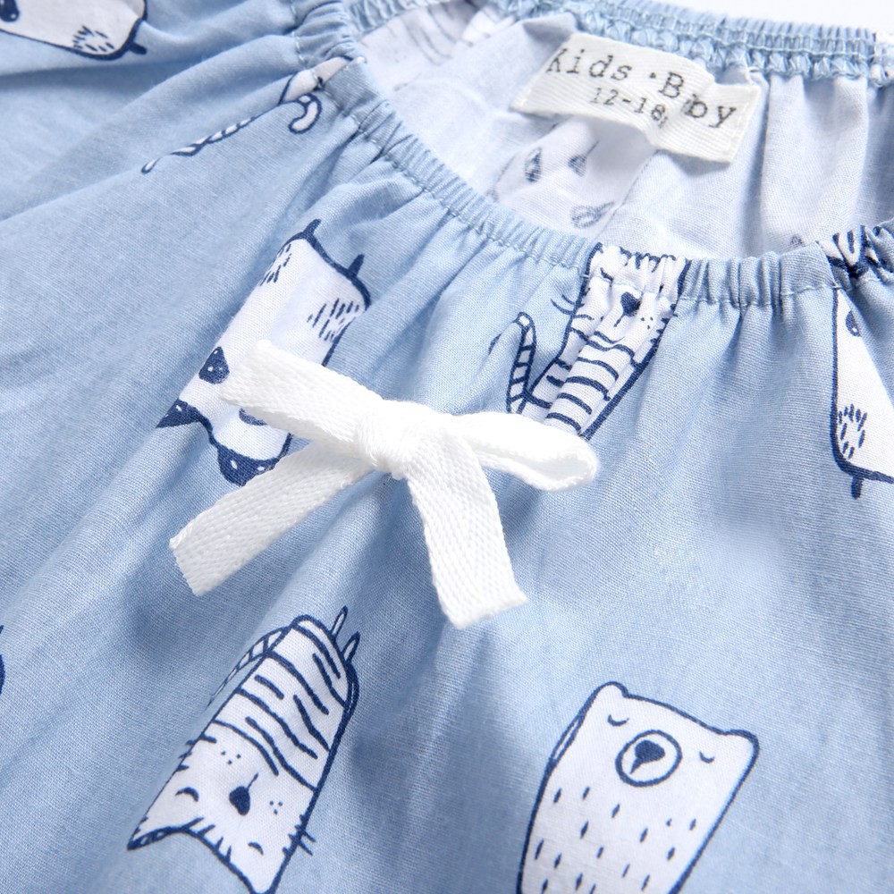 Áo Liền Quần Sanlutoz Bằng Cotton Họa Tiết Hoạt Hình Mùa Hè Cho Em Bé