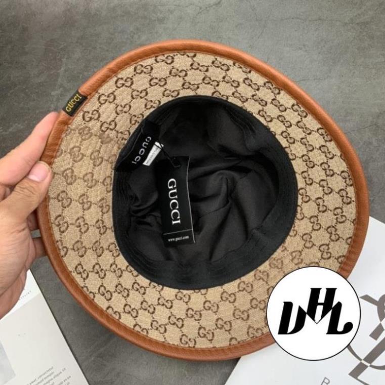 Mũ Bucket GC Viền Da Tag Gấu Nâu Full Tem Form Chuẩn Ulzzang Cao Cấp Nam Nữ